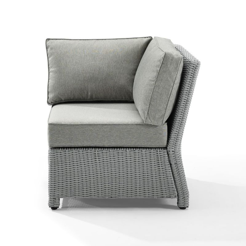 Crosley Furniture - Bradenton Outdoor Wicker Sectional Corner Chair Gray/Gray - KO70018GY-GY_CLOSEOUT