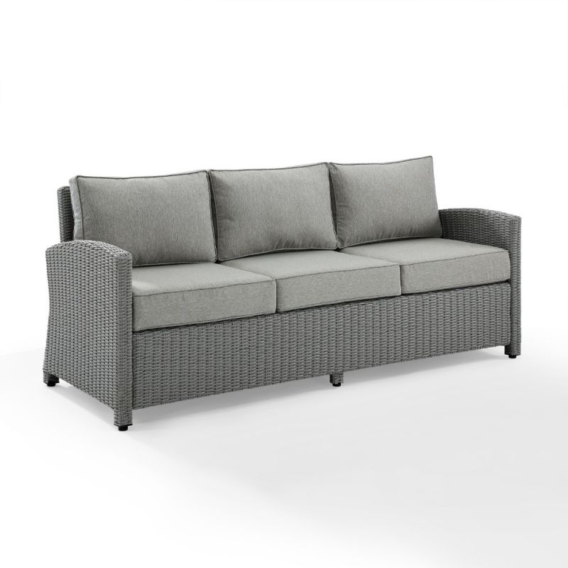 Crosley Furniture - Bradenton Outdoor Wicker Sofa Gray/Gray - KO70049GY-GY_CLOSEOUT