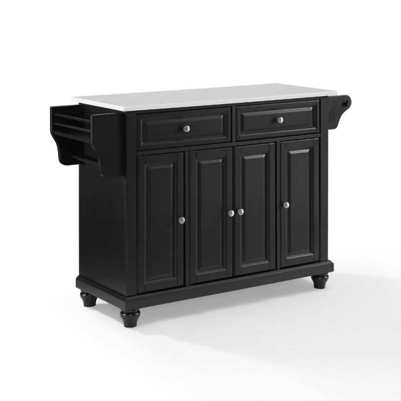 Crosley Furniture - Cambridge Granite Top Full Size Kitchen Island/Cart Black/White - KF30005DBK