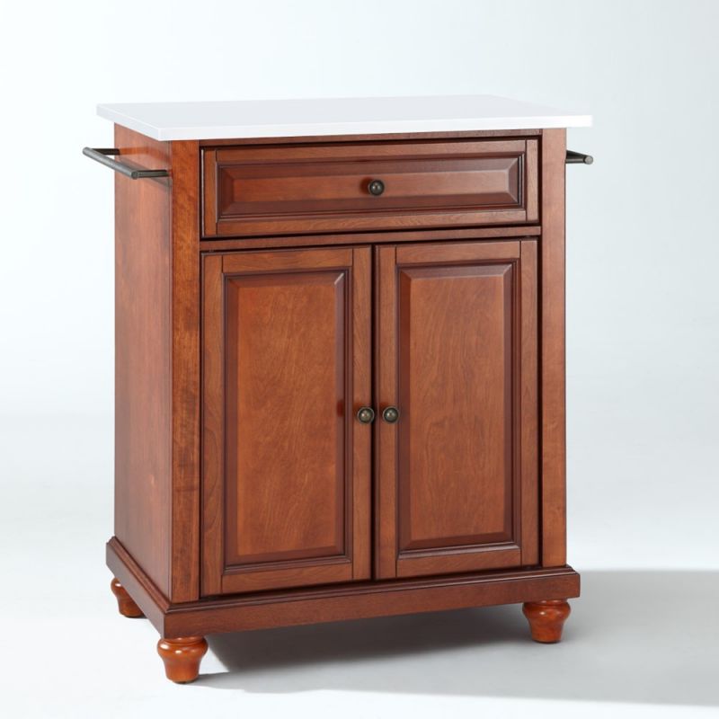 Crosley Furniture - Cambridge Granite Top Portable Kitchen Island/Cart Cherry/White - KF30020DCH