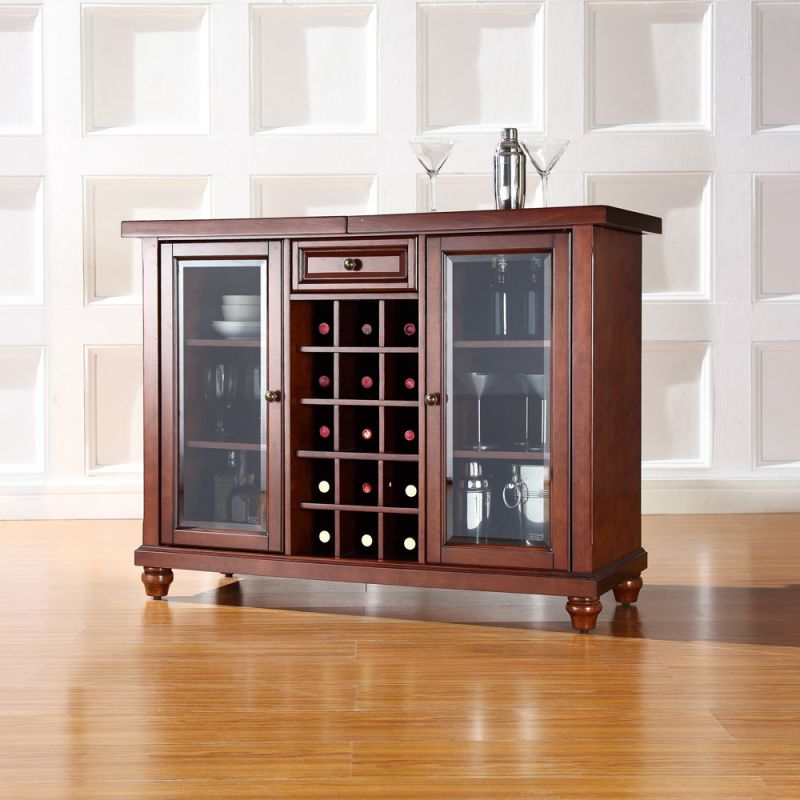 Crosley Furniture - Cambridge Sliding Top Bar Cabinet in Vintage Mahogany Finish - KF40002DMA