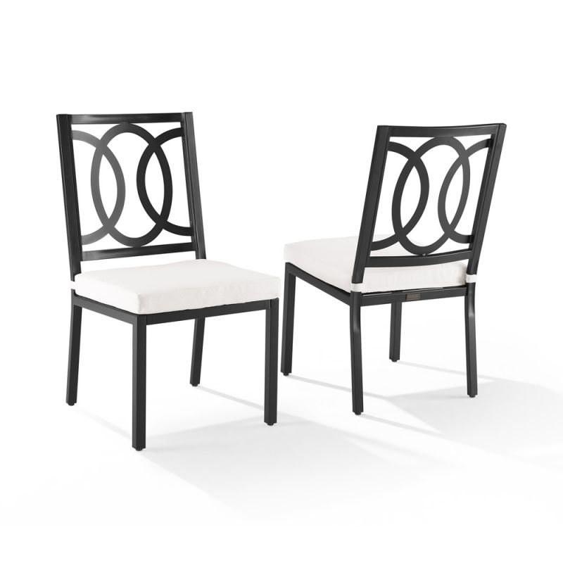 Crosley Furniture - Chambers 2Pc Outdoor Dining Chair Set Creme/Matte Black - 2 Chairs - KO60053MB-CR_CLOSEOUT