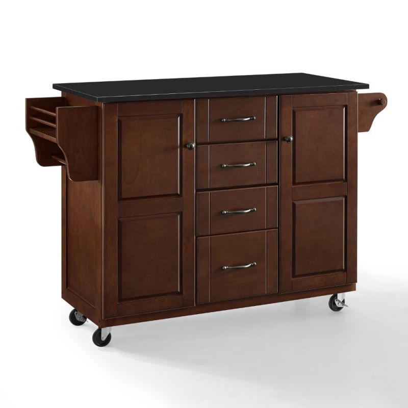 Crosley Furniture - Eleanor Black Granite Top Kitchen Cart - KF30174EMA