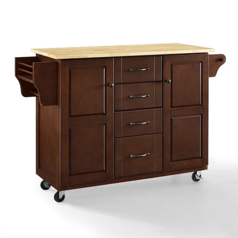 Crosley Furniture - Eleanor Natural Wood Top Kitchen Cart - KF30171EMA
