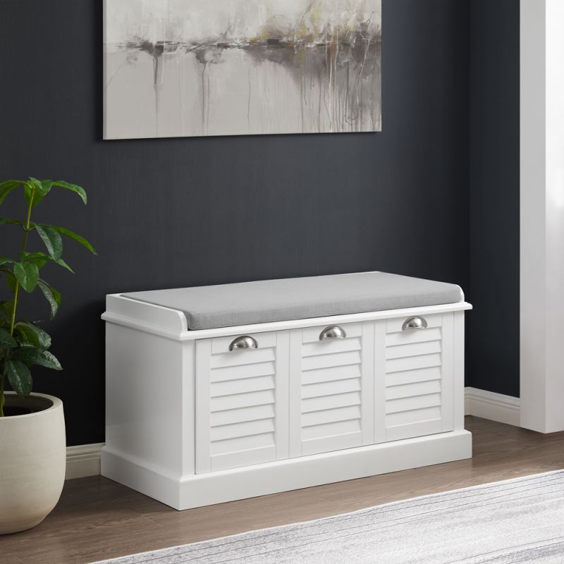 Crosley Furniture Ellison Storage Bench White/Gray - CF6041-WH