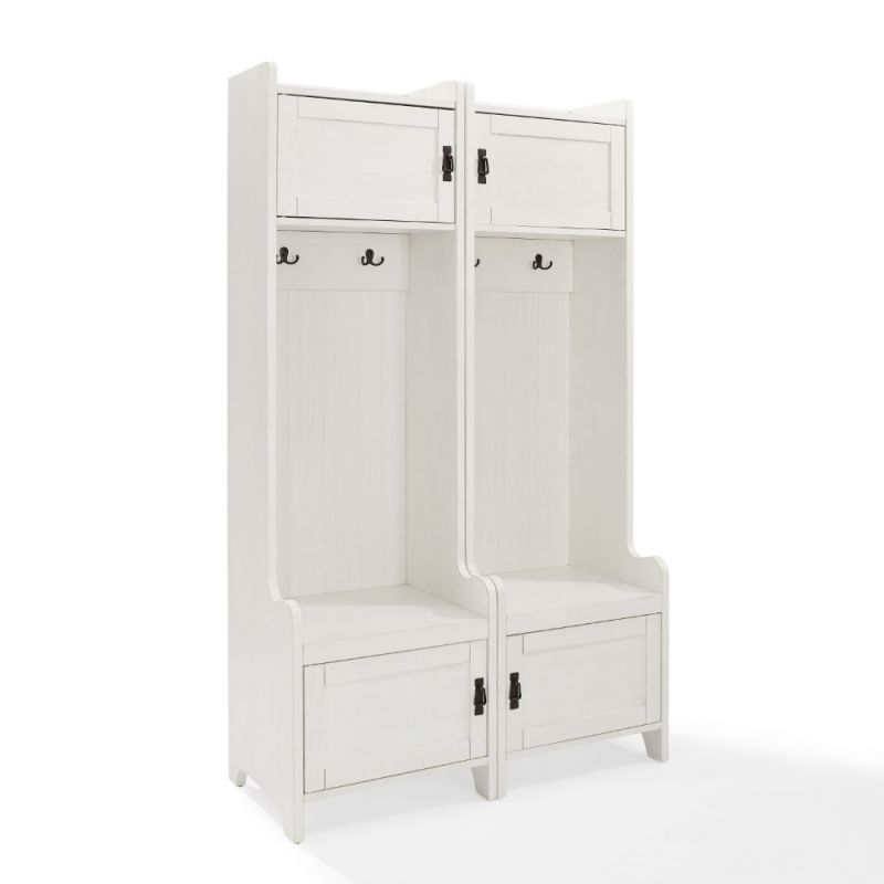 Crosley Furniture - Fremont 2 Pc Entryway Kit Two Towers in Distressed Whit - KF60004WH