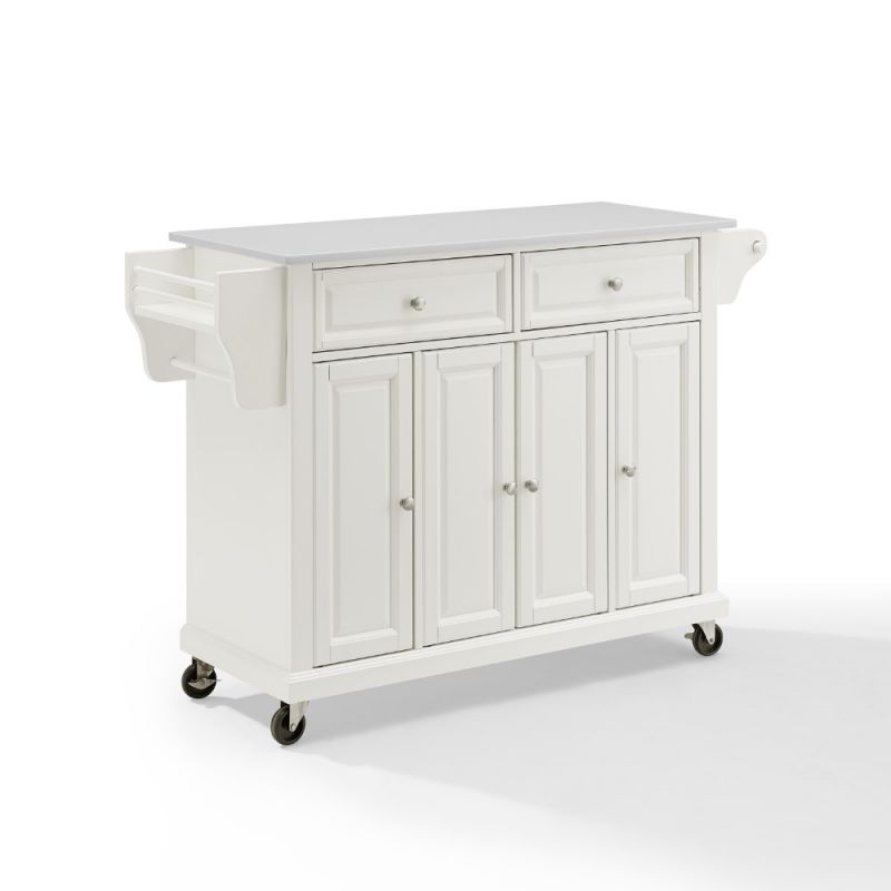 Crosley Furniture - Full Size Granite Top Kitchen Cart White/White - KF30005EWH