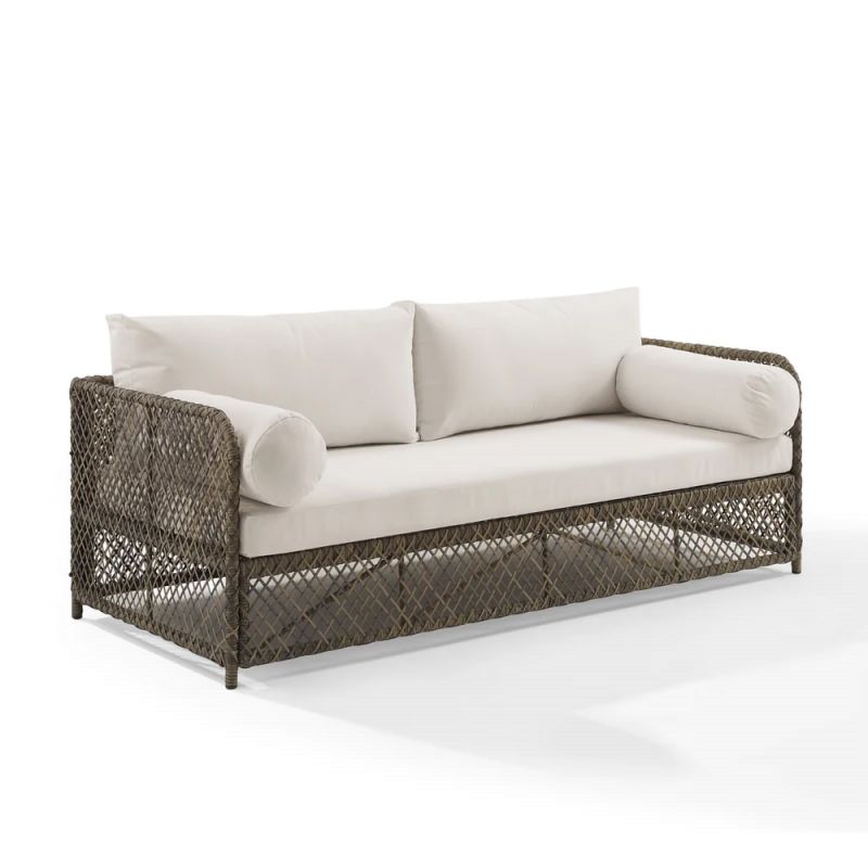Crosley Furniture - Granite Bay Wicker Outdoor Sofa Creme/Stone - KO70361ST-CR