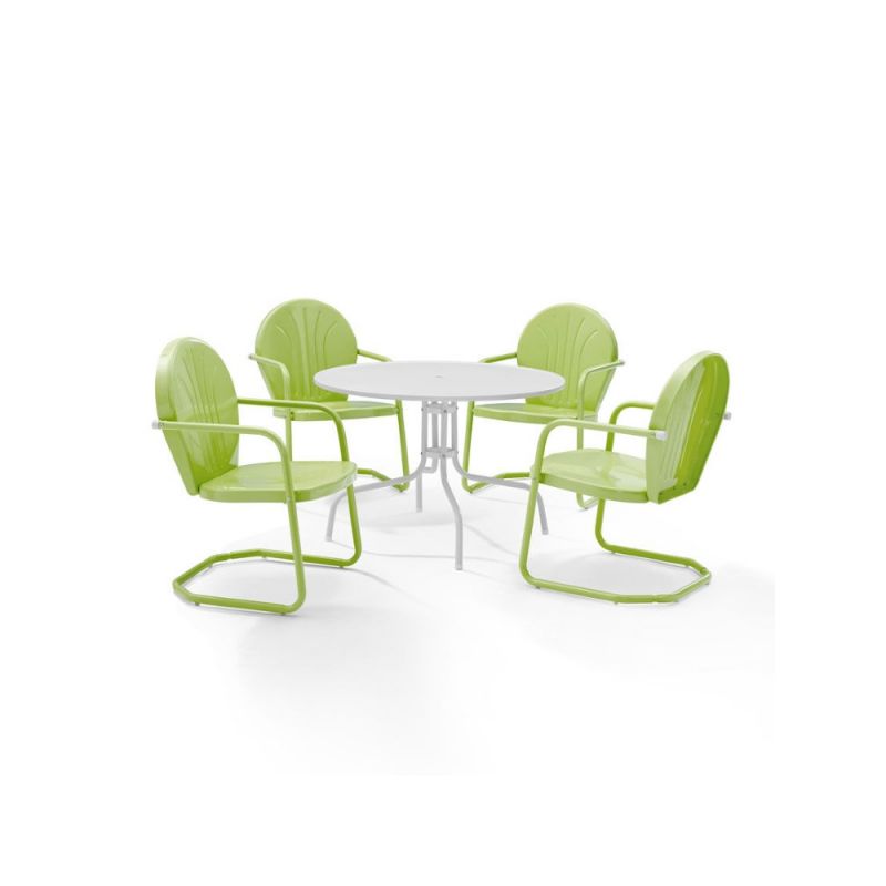 Crosley Furniture - Griffith Metal Five Piece Outdoor Dining Set in Key Lime - KOD10010KL