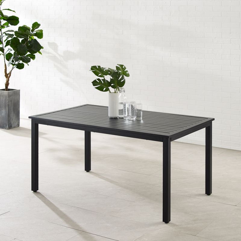 Crosley Furniture - Hansen Outdoor Metal Dining Table Matte Black - CO6305-MB