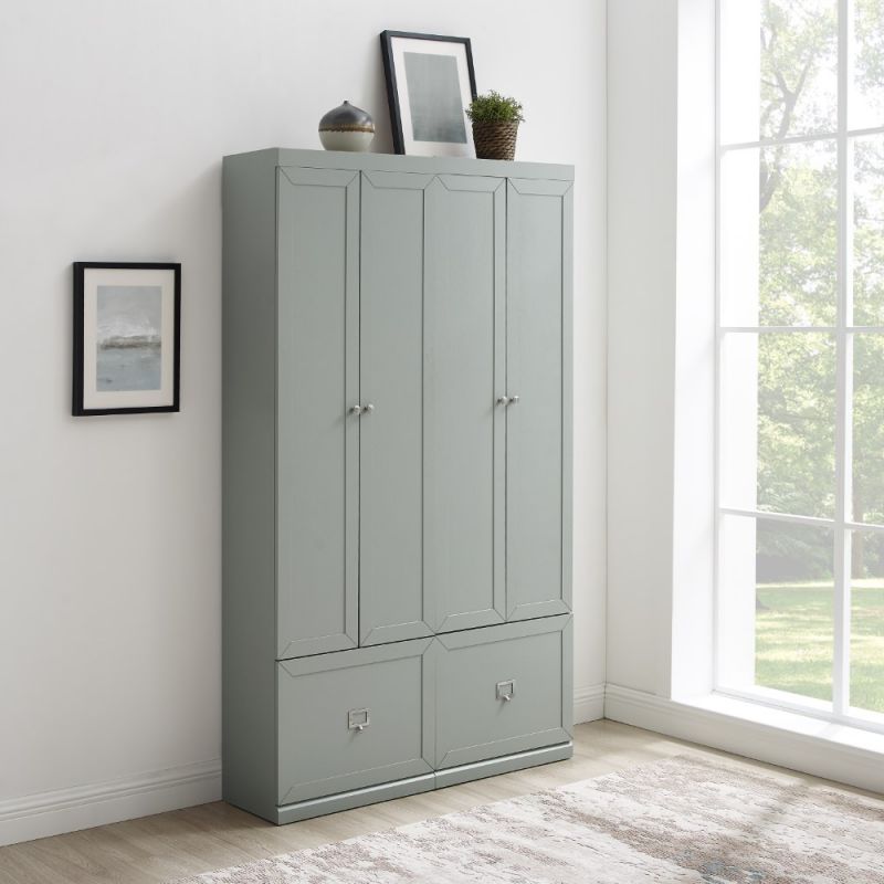 Crosley Furniture - Harper 2Pc Entryway Set Gray - 2 Pantry Closets - KF31009GY