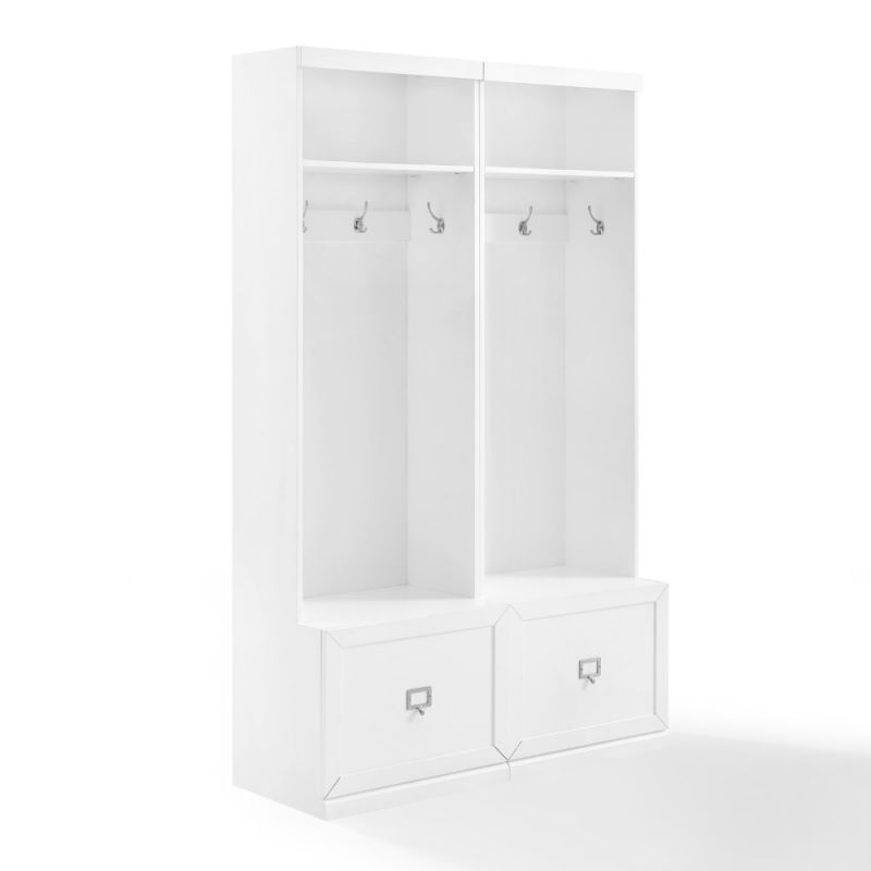 Crosley Furniture - Harper 2 Piece Entryway Set White - 2 Hall Trees - KF31007WH