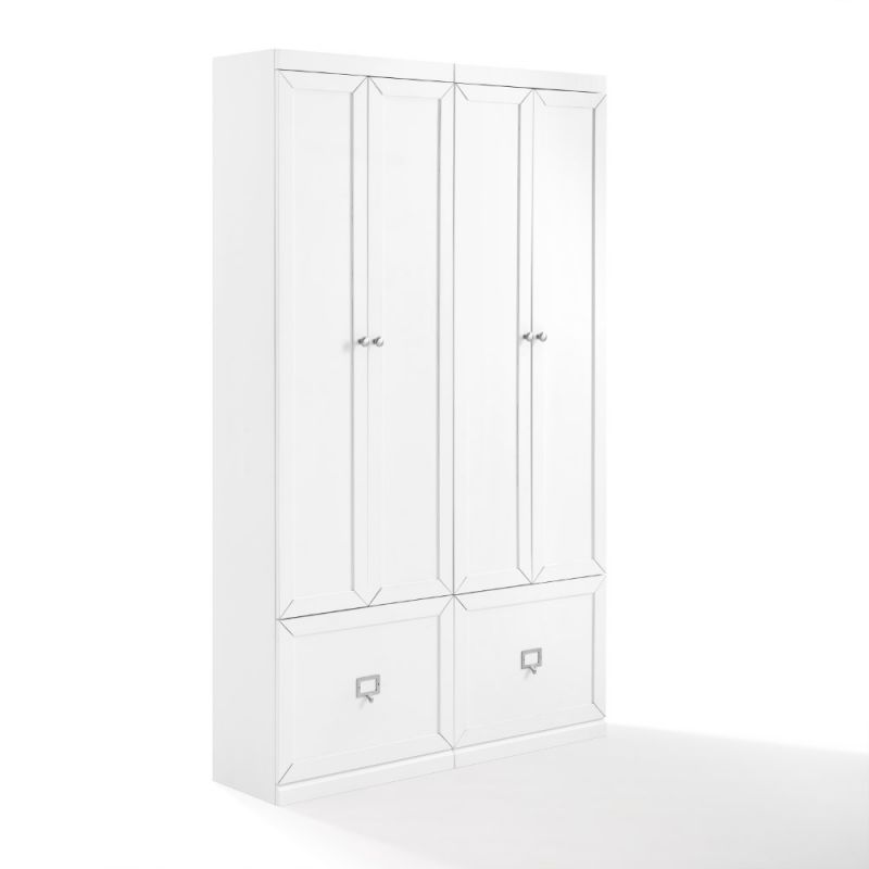 Crosley Furniture - Harper 2 Piece Entryway Set White - 2 Pantry Closets - KF31009WH