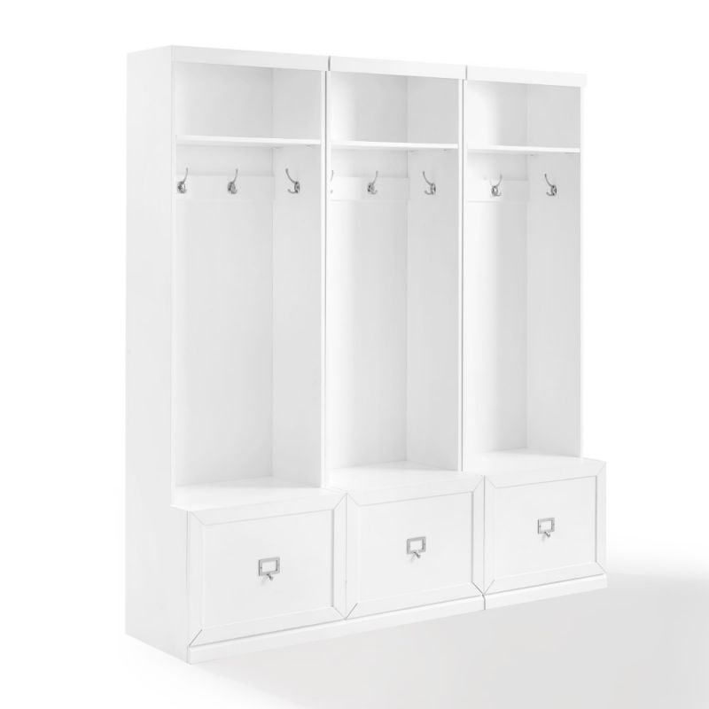 Crosley Furniture - Harper 3 Piece Entryway Set White - 3 Hall Trees - KF31008WH