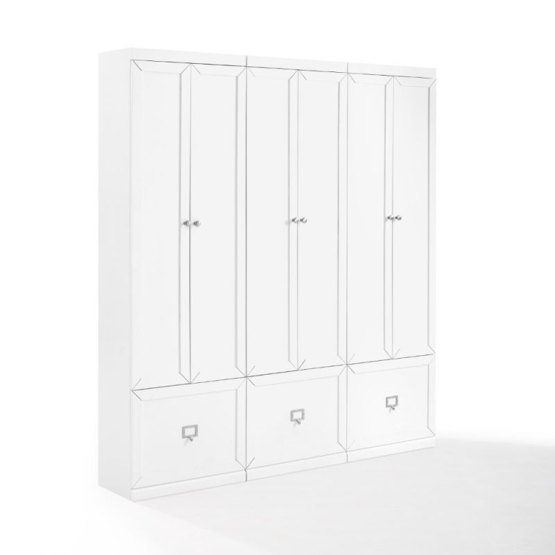 Crosley Furniture - Harper 3 Piece Entryway Set White - 3 Pantry Closets - KF31010WH