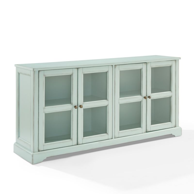 Crosley Furniture - Holbrook Glass Door Sideboard Distressed Seafoam Blue - CF4221-BL