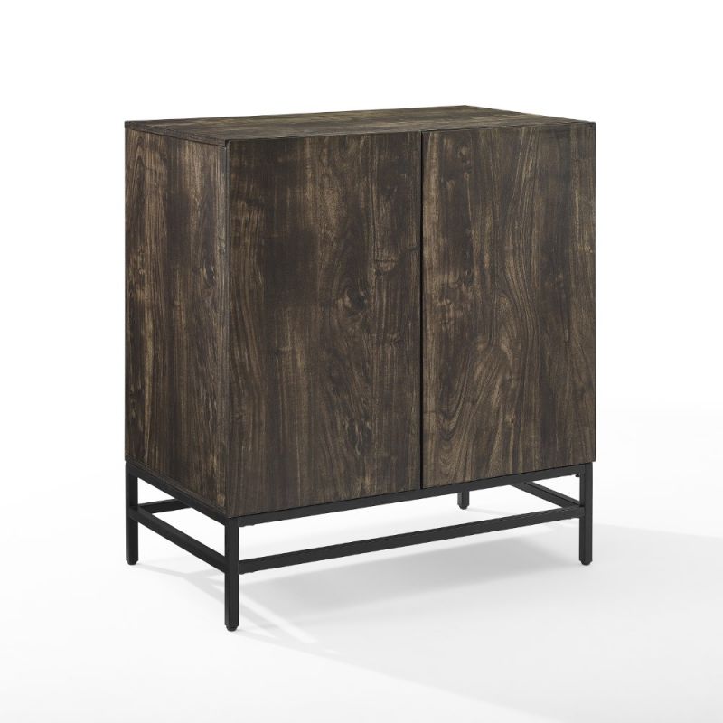 Crosley Furniture - Jacobsen Bar Cabinet Brown Ash/Matte Black - CF4011-BR