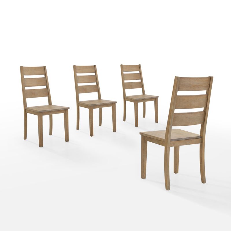 Crosley Furniture - Joanna 4-Piece Ladder Back Dining Chair Set Rustic Brown - 4 Chairs - KF20024RB