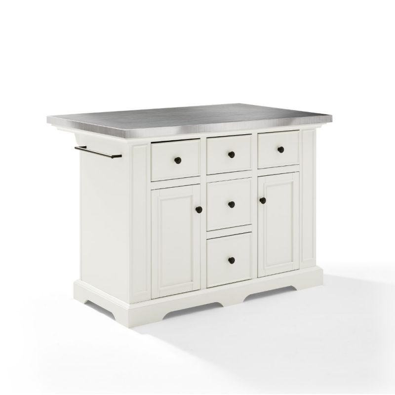 Crosley Furniture - Julia Kitchen Island White/Stainless Steel - KF30025AWH