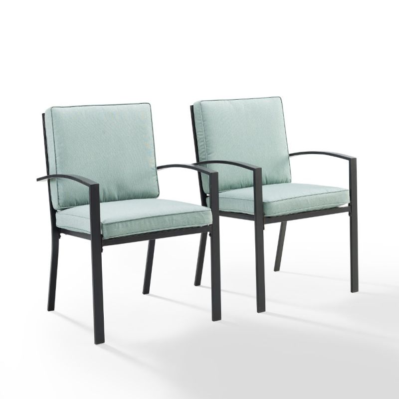 Crosley Furniture - Kaplan 2 Piece Outdoor Dining Chair Set Mist/Oil Rubbed Bronze - 2 Chairs - KO60025BZ-MI
