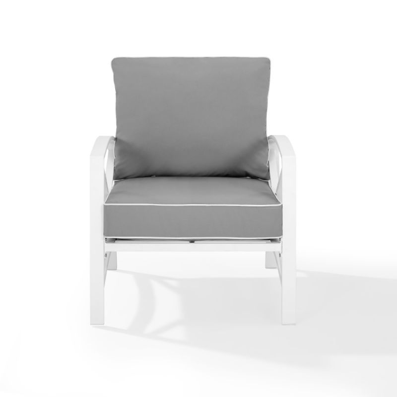 Crosley Furniture - Kaplan Arm Chair Gray/White - KO60007WH-GY