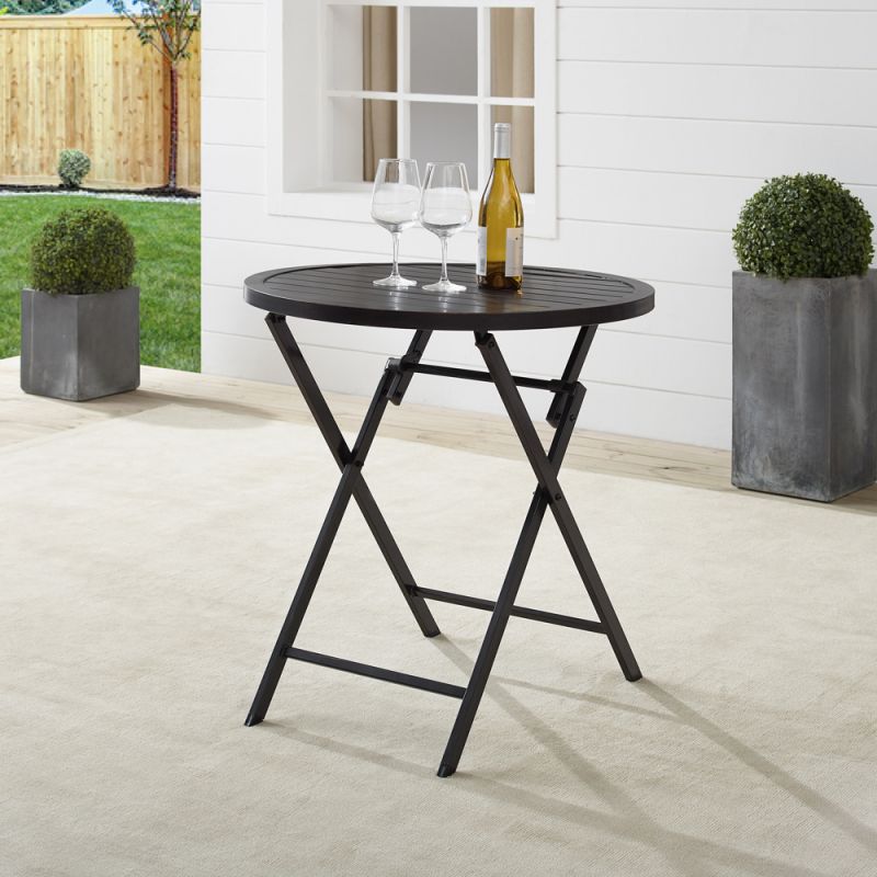 Crosley Furniture - Kaplan Outdoor Metal Folding Bistro Table Oil Rubbed Bronze - CO6216-BZ_CLOSEOUT