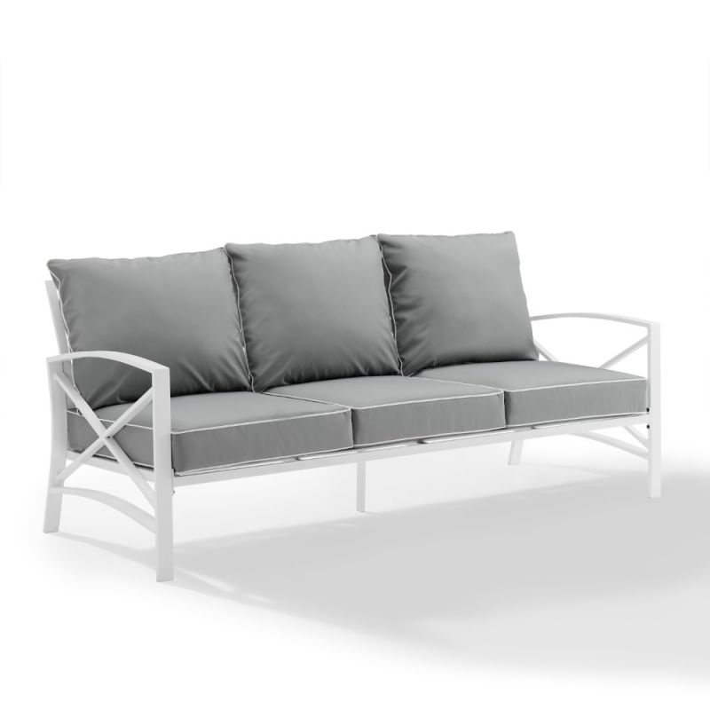 Crosley Furniture - Kaplan Outdoor Metal Sofa Gray/White - KO60027WH-GY_CLOSEOUT