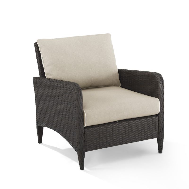 Crosley Furniture - Kiawah Outdoor Wicker Arm Chair Sand/Brown - KO70066BR-SA