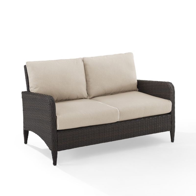 Crosley Furniture - Kiawah Outdoor Wicker Loveseat Sand/Brown - KO70065BR-SA_CLOSEOUT