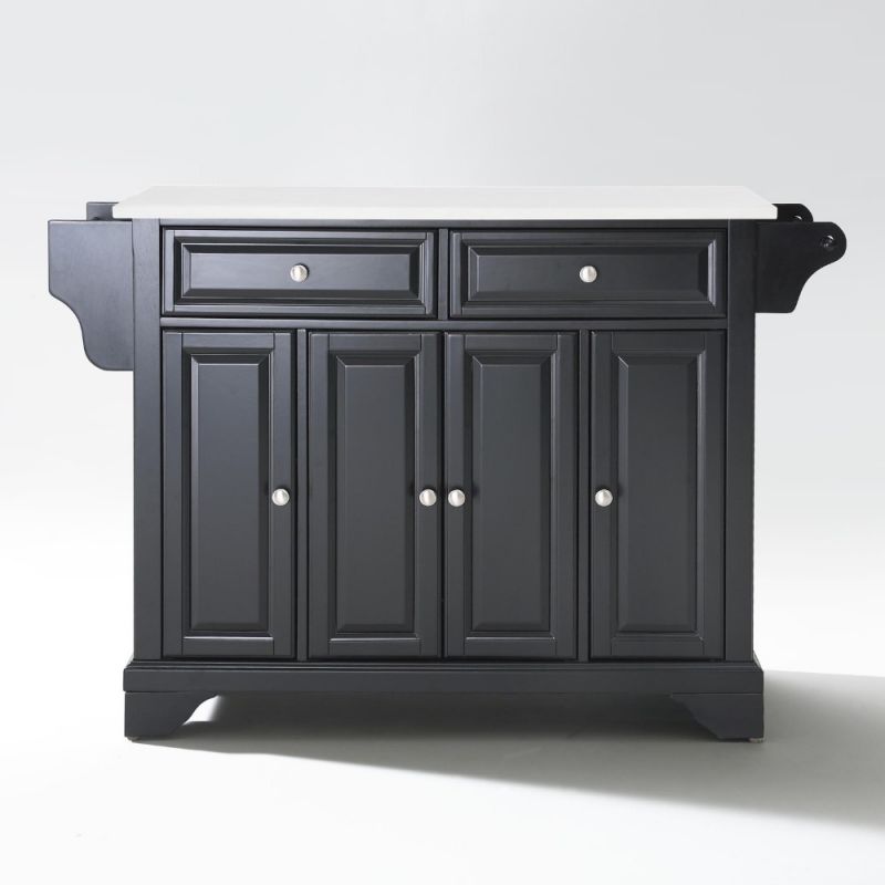 Crosley Furniture - Lafayette Granite Top Full Size Kitchen Island/Cart Black/White - KF30005BBK