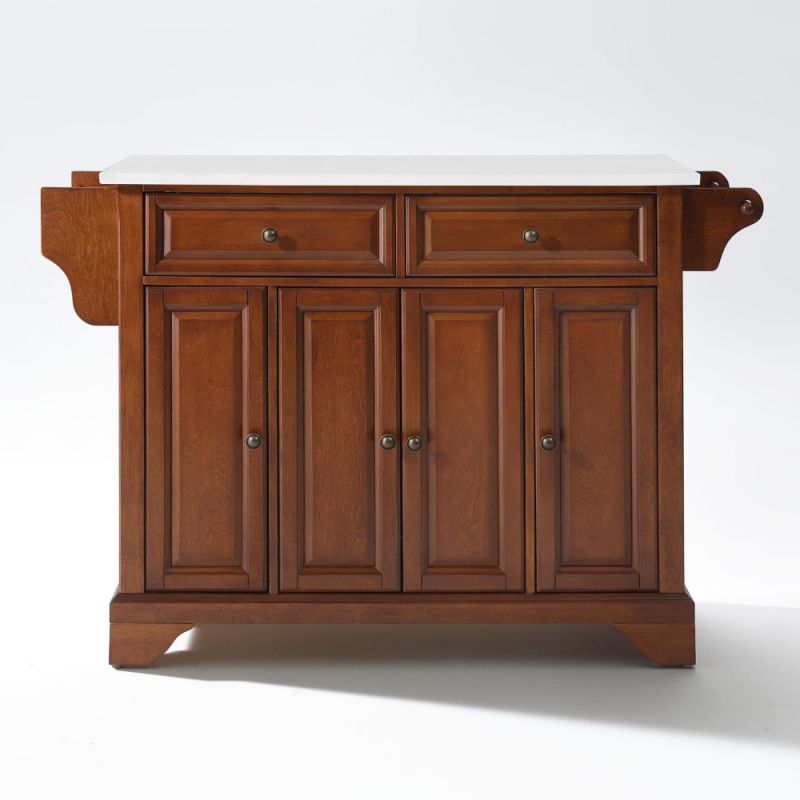 Crosley Furniture - Lafayette Granite Top Full Size Kitchen Island/Cart Cherry/White - KF30005BCH