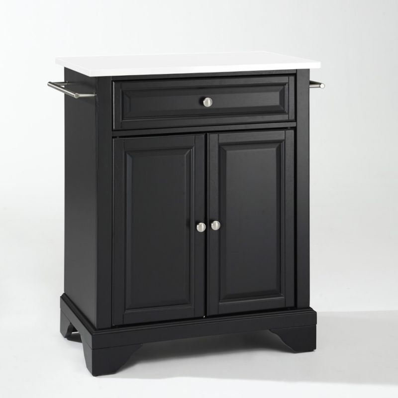 Crosley Furniture - Lafayette Granite Top Portable Kitchen Island/Cart Black/White - KF30020BBK