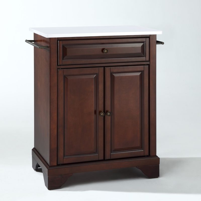 Crosley Furniture - Lafayette Granite Top Portable Kitchen Island/Cart Mahogany/White - KF30020BMA