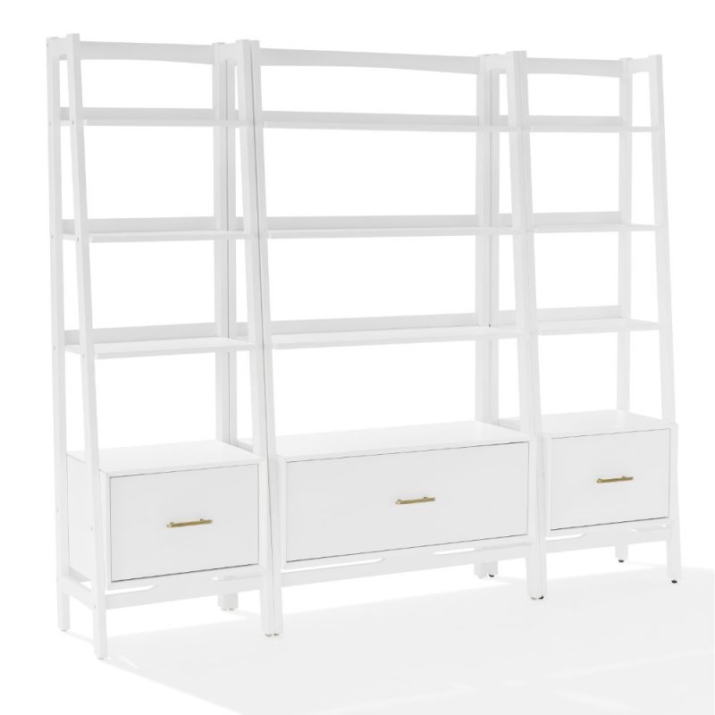 Crosley Furniture - Landon 3 Piece Etagere Set White - Large Etagere, 2 Small Etageres - KF13040WH