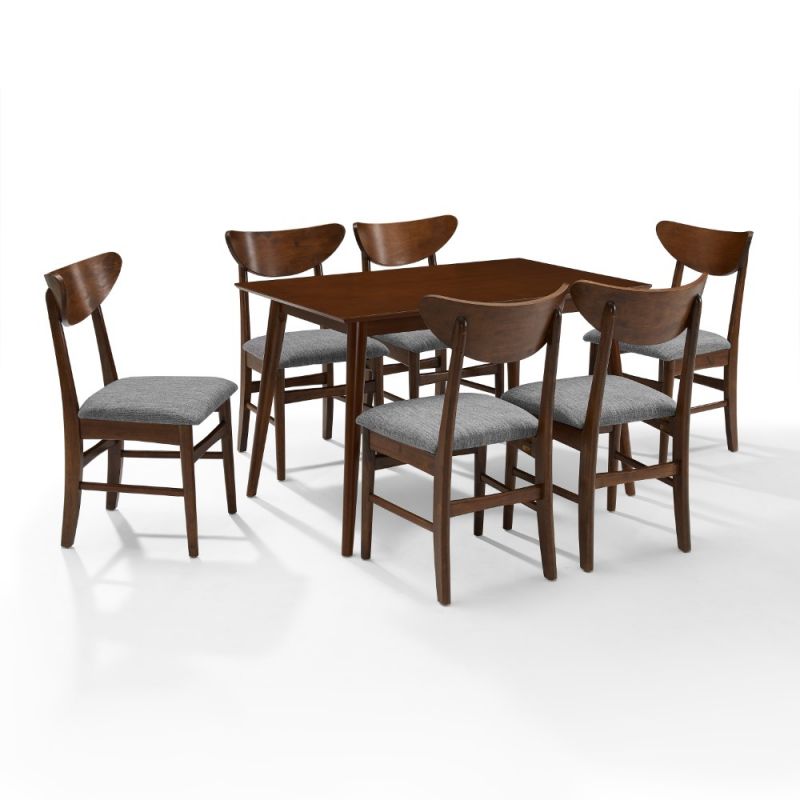 Crosley Furniture - Landon 7 Piece Dining Set Mahogany - Table, 6 Wood Chairs - KF13048MA
