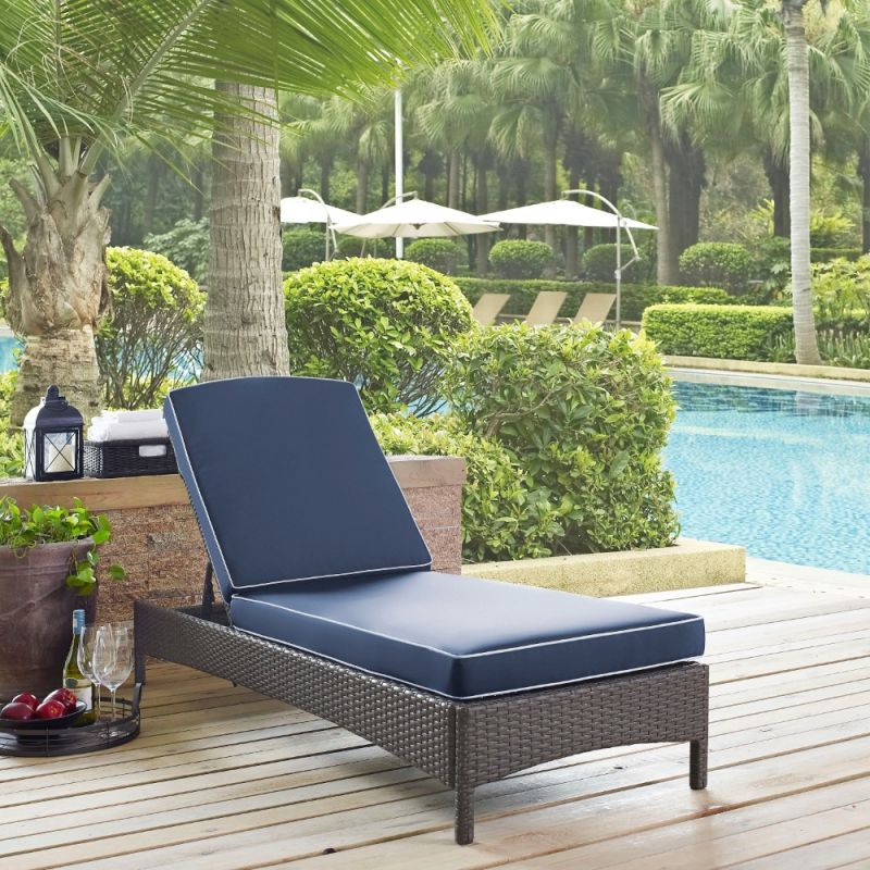 Crosley Furniture - Palm Harbor Wicker Chaise Lounge - CO7122WG-NV