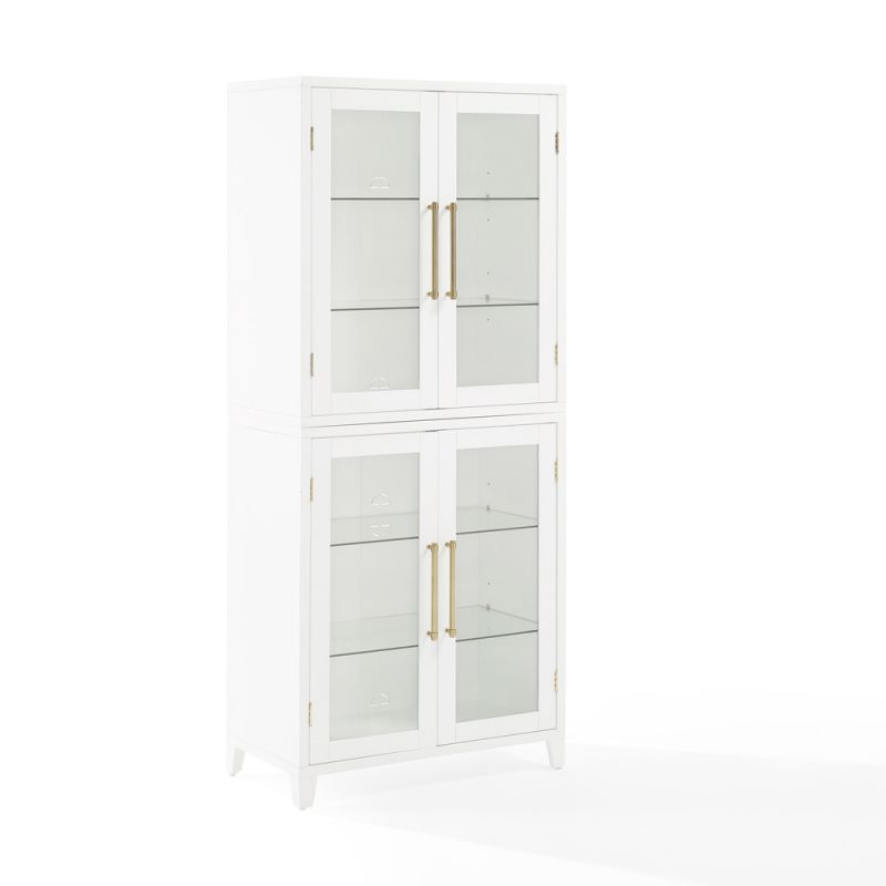 Crosley Furniture - Roarke Glass Door Kitchen Pantry Storage Cabinet White - KF33052WH