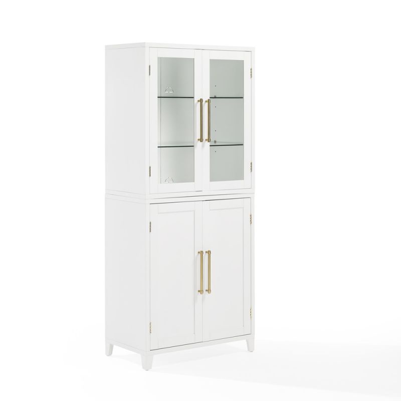 Crosley Furniture - Roarke Pantry Storage Cabinet With Glass Door Hutch White - KF33053WH