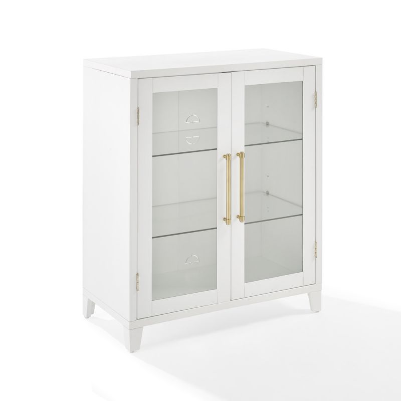 Crosley Furniture - Roarke Stackable Glass Door Kitchen Pantry Storage Cabinet White - CF3131-WH