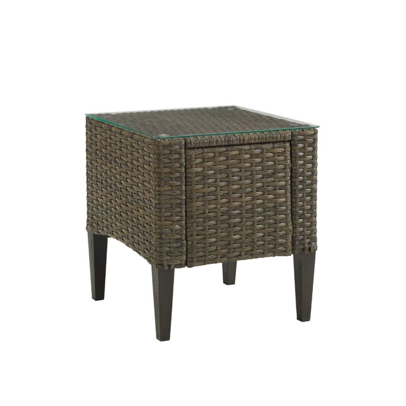 Crosley Furniture - Rockport Outdoor Wicker Side Table Light Brown - CO7275-LB_CLOSEOUT