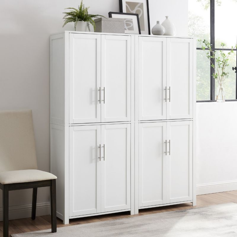 Crosley Furniture - Savannah 2Pc Pantry Set White - 2 Pantries - KF33020WH