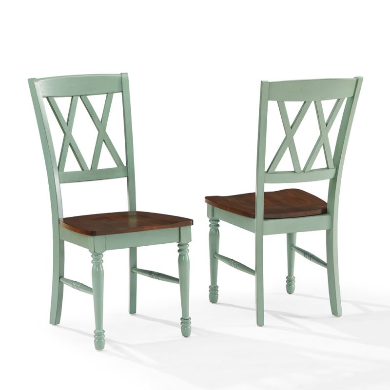 Crosley Furniture - Shelby 2-Piece Dining Chair Set Distressed Teal - 2 Chairs - CF501018-TL