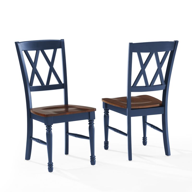 Crosley Furniture - Shelby 2-Piece Dining Chair Set Navy - 2 Chairs - CF501018-NV