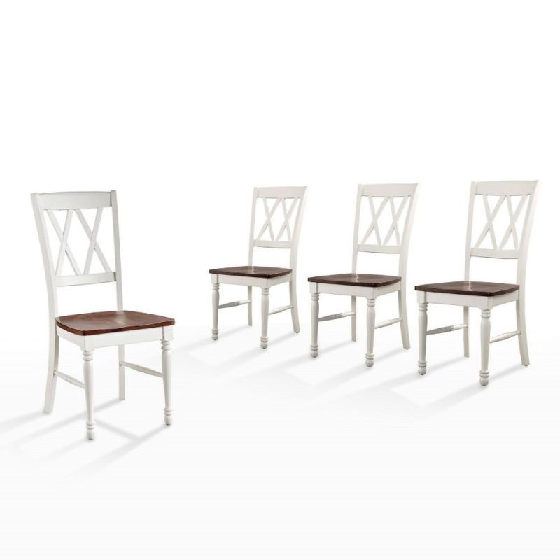 Crosley Furniture - Shelby 4-Piece Dining Chair Set Distressed White - 4 Chairs - KF20031WH