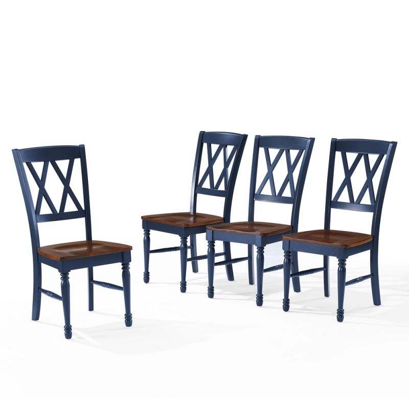 Crosley Furniture - Shelby 4-Piece Dining Chair Set Navy - 4 Chairs - KF20031NV