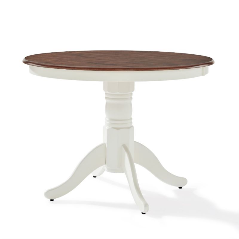 Crosley Furniture - Shelby Round Dining Table Distressed White - KF33100WH