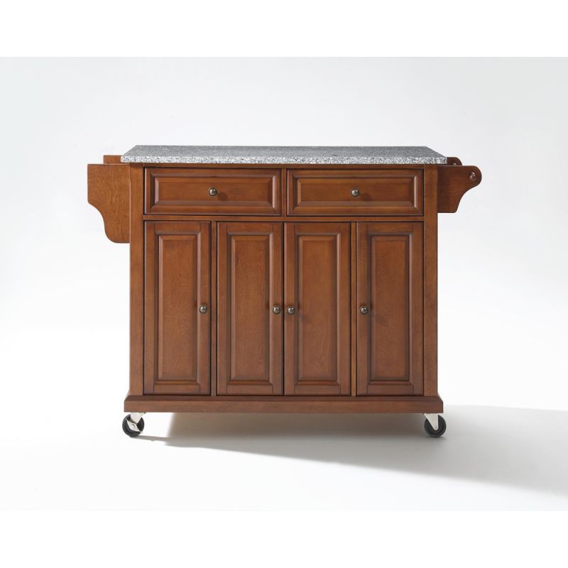 Crosley Furniture - Solid Granite Top Kitchen Cart/Island in Classic Cherry Finish - KF30003ECH