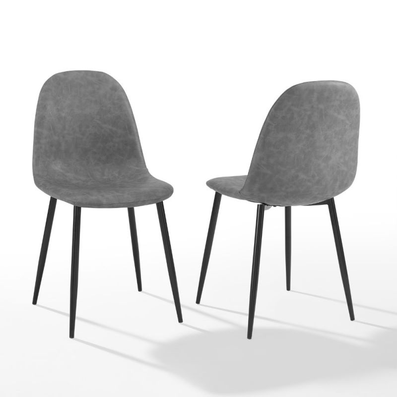 Crosley Furniture - Weston 2Pc Dining Chair Set Distressed Gray/Matte Black (Set of 2) - CF501619-GY