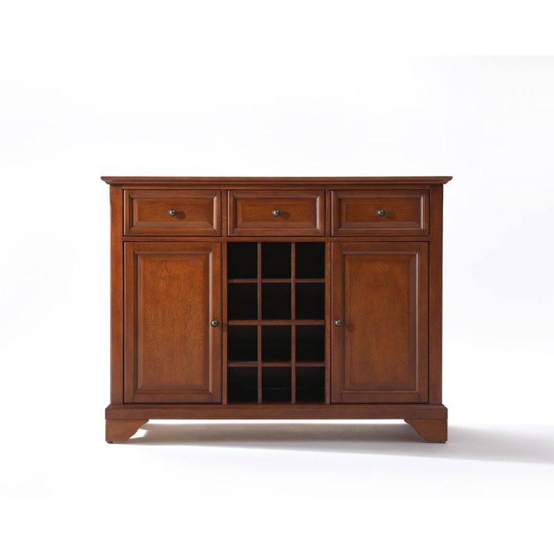 Crosley Furniture - LaFayette Buffet Server / Sideboard Cabinet with Wine Storage in Classic Cherry Finish - KF42001BCH