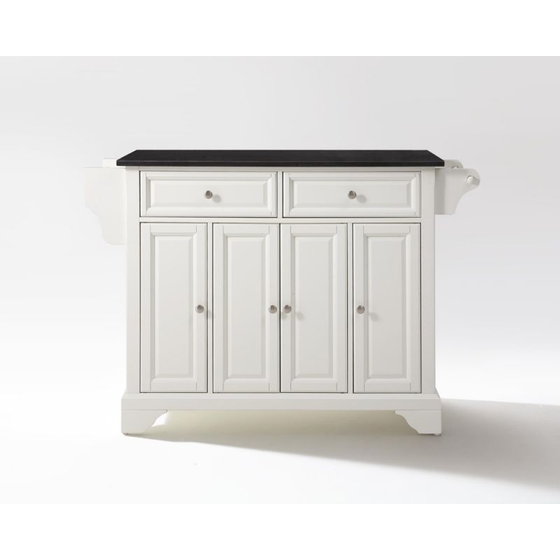 Crosley Furniture - LaFayette Solid Black Granite Top Kitchen Island in White Finish - KF30004BWH